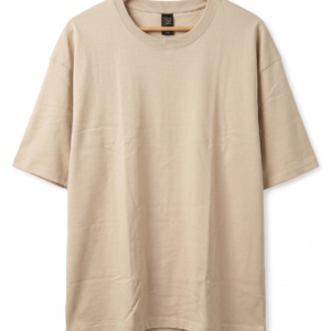 Beige Round Neck Oversized T-shirt